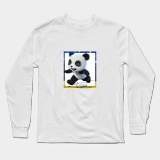 Do You Believe? Digital Art Happy Baby Panda Bear Long Sleeve T-Shirt